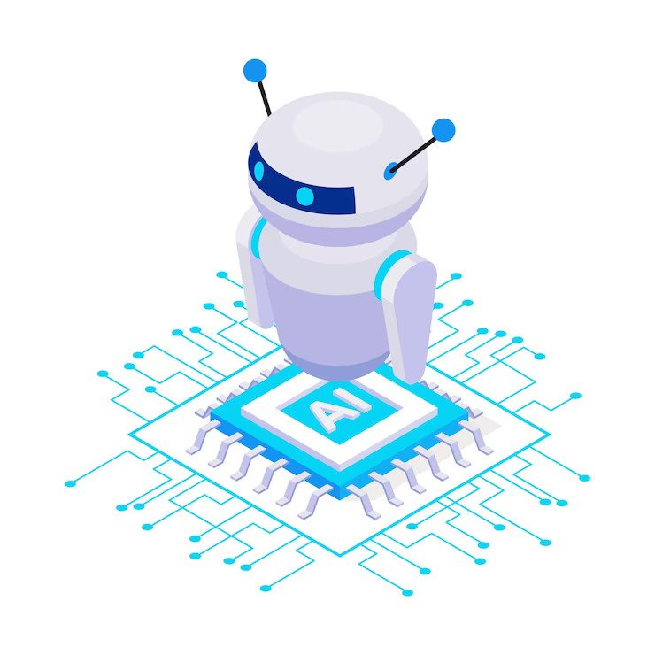 cute artificial intelligence robot isometric icon 1284 63045
