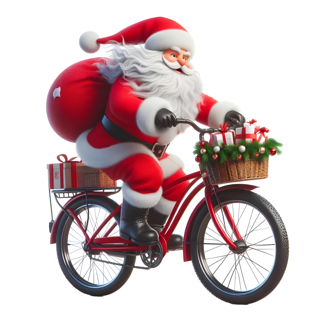 vecteezy santa claus on a festive bicycle ride 50365798